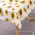 Tablecloth de girassol impresso com flanela de volta